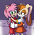 Size: 768x807 | Tagged: safe, ai art, artist:mobians.ai, artist:taeko, amy rose, cream the rabbit, hedgehog, rabbit, 2024, aged up, amream, bed, dress, duo, female, holding each other, indoors, lesbian, lidded eyes, looking at them, looking at viewer, older, shipping, smile, standing