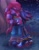 Size: 1583x2048 | Tagged: safe, artist:sunnysundaeart, knuckles the echidna, shadow the hedgehog, 2024, abstract background, alternate outfit, clothes, duo, gay, grass, knuxadow, lidded eyes, lineless, looking at each other, nighttime, outdoors, shipping, signature, sonic boom (tv), standing, star (sky)