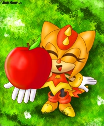 Size: 1206x1462 | Tagged: safe, artist:nonicpower, trip the sungazer, apple, solo