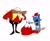 Size: 1656x1342 | Tagged: dead source, safe, artist:goatt344, metal sonic, robotnik, bag, blood, classic robotnik, holding something, robot, santa hat, simple background, standing, sweatdrop, white background
