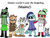 Size: 2160x1620 | Tagged: safe, bear, fox, crossover, dinosaur, group, red panda, robot, simple background, text