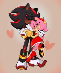 Size: 1726x2048 | Tagged: safe, artist:allen_rmu, amy rose, shadow the hedgehog, shadamy