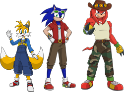 Size: 3283x2438 | Tagged: safe, artist:karlwarrior47, knuckles the echidna, miles "tails" prower, sonic the hedgehog, sonic heroes