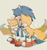 Size: 2987x3189 | Tagged: safe, artist:c52278, artist:狗不理栗子好吃吗, miles "tails" prower, sonic the hedgehog, 2020, age difference, classic tails, cute, eyes closed, fight, gay, grey background, holding another's arm, mouth open, self paradox, shipping, simple background, sonabetes, sonic x tails, sweatdrop, tailabetes, tongue out, trio