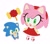 Size: 1149x1006 | Tagged: safe, artist:kumoggu, amy rose, sonic the hedgehog, hedgehog, amybetes, blushing, chibi, cute, dress, duo, female, hammer, male, piko piko hammer, simple background, white background