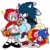 Size: 1280x1280 | Tagged: safe, artist:kumoggu, amy rose, sonic the hedgehog, sonic unleashed, amy x sonic, blushing, candy, duo, flower, food, halloween, halloween outfit, holding something, little red riding hood, lollipop, shipping, simple background, sonic the werehog, straight, were form, werehog, white background