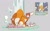 Size: 1257x775 | Tagged: safe, artist:freessso, miles "tails" prower, fox, 2025, grey background, male, pout, redraw, reference inset, shrunken pupils, simple background, solo, water, waterfall, wet, wide eyes