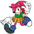 Size: 1280x1280 | Tagged: safe, artist:metallicmadness, amy rose, sonic 3d blast, 2018, classic amy, flat colors, looking at viewer, simple background, smile, solo, style emulation, transparent background, v sign, walking