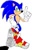 Size: 194x300 | Tagged: safe, artist:dantiscus, sonic the hedgehog, hedgehog, 2002, hand on hip, looking at viewer, low res, male, pointing, simple background, smile, smiling at viewer, soap shoes, solo, standing, treads, white background