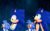 Size: 1800x1123 | Tagged: safe, artist:montyth, sonic the hedgehog, oc, oc:monty the hedgehog, 2024, abstract background, arms folded, drinking rain, duo, looking offscreen, looking up, meme, mouth open, nighttime, outdoors, rain, standing, tongue out