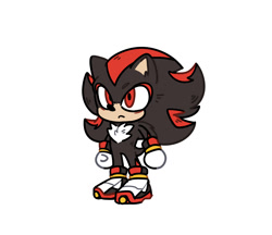 Size: 1375x1190 | Tagged: safe, artist:omoteaoi, shadow the hedgehog, 2025, cute, frown, looking offscreen, shadowbetes, simple background, solo, white background