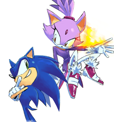 Size: 752x800 | Tagged: safe, artist:supsross, blaze the cat, sonic the hedgehog