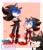 Size: 1760x2048 | Tagged: safe, artist:sonic0623sss, shadow the hedgehog, sonic the hedgehog, sonic superstars, sonic x shadow generations, arms folded, border, classic sonic, cosplay, pink background, self paradox, simple background, smile, standing, trio