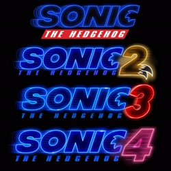 Size: 2048x2048 | Tagged: safe, sonic the hedgehog (2020), sonic the hedgehog 2 (2022), sonic the hedgehog 3 (film), 2025, black background, logo, no characters, simple background, sonic the hedgehog 4 (film)