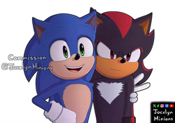 Size: 1069x748 | Tagged: safe, artist:jocelynminions, shadow the hedgehog, sonic the hedgehog