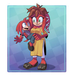 Size: 2688x2852 | Tagged: safe, artist:angiethecat, lara-le, kneecaps the echidna