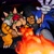Size: 2048x2048 | Tagged: safe, artist:homar_simpleton, sonic the hedgehog, bowser, crossover, duo, fight, fire, grin, mario, reaching towards the viewer, smile