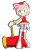 Size: 775x1215 | Tagged: safe, artist:blophan, amy rose, hedgehog, boots, dress, female, gloves, green eyes, looking at viewer, piko piko hammer, pink fur, simple background, smile, smiling at viewer, solo