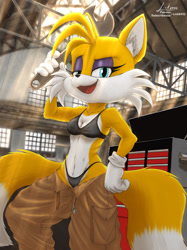 Size: 1662x2217 | Tagged: suggestive, artist:link6432, miles "tails" prower, gender swap