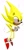 Size: 697x1425 | Tagged: safe, artist:umerouge, sonic the hedgehog, super sonic, arms folded, faux 3d, frown, full body, low poly, simple background, solo, sonic the fighters, style emulation, super form, white background