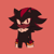 Size: 2000x2000 | Tagged: safe, artist:eepnoe, shadow the hedgehog, hedgehog, 2024, blushing, frown, looking at viewer, male, red background, simple background, solo, standing