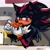 Size: 2048x2048 | Tagged: safe, artist:k_pchellka, shadow the hedgehog, sonic the hedgehog 3 (film), 2025, abstract background, arm fluff, blushing, caught, cheek fluff, eating, food, holding something, lidded eyes, looking at viewer, pepperoni pizza, pizza, signature, solo