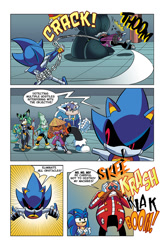 Size: 825x1258 | Tagged: safe, artist:chauvels, abyss the squid, axel the water buffalo, clove the pronghorn, conquering storm, metal sonic, robotnik, sonic the hedgehog, tundra the walrus, comic:a special visit, mordred hood