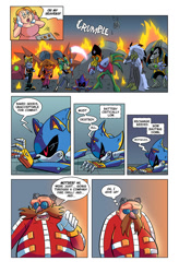 Size: 825x1258 | Tagged: safe, artist:chauvels, akhlut the orca, battle lord kukku xv, clove the pronghorn, conquering storm, maw the thylacine, metal sonic, momma robotnik, nephthys the vulture, robotnik, comic:a special visit