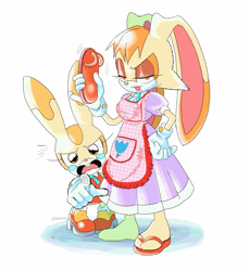 Size: 2300x2500 | Tagged: safe, artist:sookilini, cream the rabbit, vanilla the rabbit