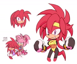 Size: 2048x1709 | Tagged: safe, artist:benshir125, amy rose, oc, echidna, mother and daughter