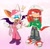 Size: 749x738 | Tagged: safe, artist:chaosc0ntr0l, knuckles the echidna, rouge the bat, bat, echidna, clothes, duo, fully clothed