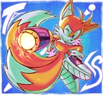 Size: 4096x3762 | Tagged: safe, artist:majindoodles, miles "tails" prower, blaster, energy gun