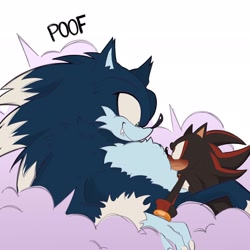 Size: 2048x2048 | Tagged: safe, artist:tenderandmilder, shadow the hedgehog, sonic the hedgehog, shadow x sonic, shipping, sonic the werehog