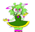 Size: 1597x1464 | Tagged: safe, artist:rocky-drawz, amy rose, 2025, clothes, color swap, dress, green amy, simple background, solo, starry eyes, white background, wingding eyes