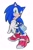 Size: 985x1486 | Tagged: safe, artist:amanotoo, sonic the hedgehog, sonic adventure 2, 2023, grin, looking at viewer, redraw, simple background, smile, soap shoes, solo, standing, white background
