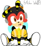 Size: 666x747 | Tagged: safe, charmy bee, goggles, sitting