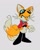 Size: 614x768 | Tagged: safe, artist:funnybonesfunny, miles "tails" prower, 2025, alternate outfit, alternate universe, goggles, goggles on head, grey background, simple background, solo, standing