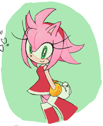 Size: 329x400 | Tagged: safe, artist:rodka_sth, amy rose, 2025, heart, solo