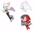 Size: 1189x1079 | Tagged: safe, artist:rodka_sth, knuckles the echidna, rouge the bat, silver the hedgehog, 2023, arm behind back, female, male, mouth open, open smile, riders outfit, simple background, smile, sonic riders, standing, trio, white background