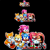 Size: 500x500 | Tagged: safe, artist:doa687, amy rose, knuckles the echidna, mighty the armadillo, miles "tails" prower, ray the flying squirrel, sonic the hedgehog, armadillo, echidna, flying squirrel, fox, hedgehog, squirrel, sonic mania, 2018, black background, classic amy, classic knuckles, classic mighty, classic ray, classic sonic, classic tails, group, outline, pixel art, redraw, simple background, smile, sonic mania plus, sprite