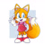 Size: 1202x1205 | Tagged: safe, artist:swift-kwikster, miles "tails" prower, fox, 2025, clothes, dress, female, overalls, shirt, smile, solo, standing, trans female, trans girl tails, transgender, waving