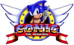 Size: 260x160 | Tagged: safe, artist:rainbow-ribbon, sonic the hedgehog, sonic the hedgehog (1991), 2017, animated, classic sonic, emblem, gif, infinite loop, pixel art, redraw, simple background, smile, smiling at viewer, solo, sprite, transparent background