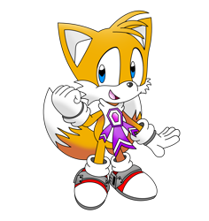 Size: 1200x1270 | Tagged: safe, artist:wizenheimer2003, miles "tails" prower, sonic adventure, 2020, clenched fist, jet anklet, mouth open, open smile, rhythm badge, simple background, smile, solo, standing, transparent background