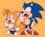 Size: 2000x1691 | Tagged: safe, artist:the1_avy, miles "tails" prower, sonic the hedgehog, 2025, blue shoes, classic sonic, classic sonic (universe), classic tails, duo, eyes closed, flat colors, hand on hip, mouth open, redraw, simple background, yawning, yellow background