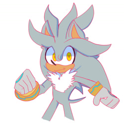 Size: 1280x1268 | Tagged: safe, artist:ismokefundip, silver the hedgehog, 2021, clenched fists, looking at viewer, simple background, smile, smiling at viewer, solo, standing, white background