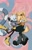 Size: 1200x1900 | Tagged: safe, artist:venom6791, tangle the lemur, whisper the wolf, lemur, wolf, 2022, abstract background, blushing, duo, duo female, female, heart, hugging, lesbian, looking at them, mouth open, open smile, redraw, shipping, smile, tangle x whisper, treads