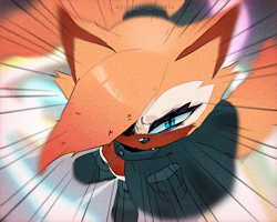 Size: 1841x1475 | Tagged: safe, artist:applexd-moonflo, whisper the wolf, 2025, from above, frown, looking at viewer, looking up, looking up at viewer, one eye closed, one fang, solo, standing, zoom-in