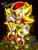 Size: 1569x2048 | Tagged: safe, artist:edlucavalden, amy rose, blaze the cat, knuckles the echidna, metal sonic, miles "tails" prower, rouge the bat, shadow the hedgehog, sonic the hedgehog, super sonic, 2025, alternate outfit, black background, candy, candy cane, christmas, christmas decorations, christmas hat, christmas lights, christmas outfit, christmas tree, clothes, english text, food, glowing, hat, jacket, open jacket, simple background, sitting, smile, solo, super form, text, tongue out, tree, wink