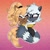 Size: 2048x2048 | Tagged: safe, artist:chaosxctrl, tangle the lemur, whisper the wolf, lemur, wolf, 2025, blushing, cheek squish, cute, duo, duo female, eyelashes, female, hugging, lesbian, lesbian pride, outline, pride, pride flag background, shipping, side hug, smile, standing, tangabetes, tangle x whisper, whispabetes, white outline