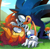 Size: 1180x1156 | Tagged: safe, artist:risziarts, sally acorn, sonic the hedgehog, chipmunk, hedgehog, 2023, daytime, duo, female, looking at each other, lying down, male, outside, sally x sonic, sally's ringblader outfit, shipping, straight
